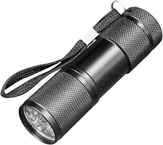 YCeru 395nm Black Light UV Flashlight 9 LED Mini Powerful UV Light, Pet Urine Detector Light for Dog/Cat Urine Detection, Resin Curing, Scorpion,AAA Batteries Included