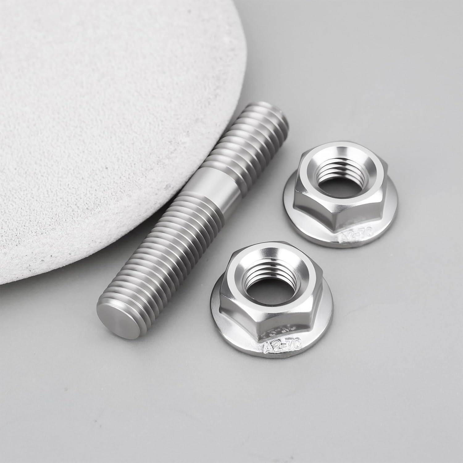 SING F LTD Motorcycle Exhaust Port Studs and Nuts Set 43mm 304 Stainless Steel Compatible with Har-Ley 1984-2015