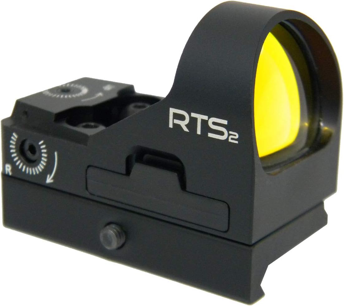 C-MORE Systems Micro Red Dot Sight RTS2B V5, 1x Magnification, Made of Aircraft Grade Aluminum, Adjusts for Wind & Elevation, Ultra Bright, All Weather, Waterproof, Lightweight, Matte Black