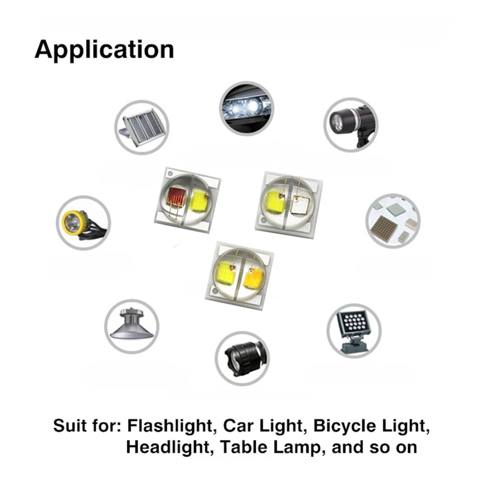 50pcs 3535 Dual Color LED Diodes High Power LED Chip 2W 2x1W White Yellow Red Green Blue UV Warm White for Bicyle Car Light (Red-Yellow)