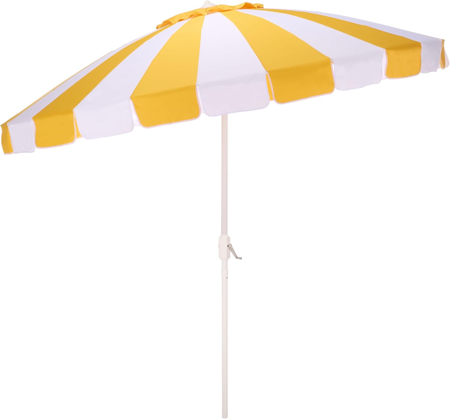 SAFAVIEH Outdoor - Buti 9 FT Patio Umbrella - Crank Lift, Aluminum Frame with White Pole, Weather Resistant for Deck, Backyard, Garden (PAT8027)