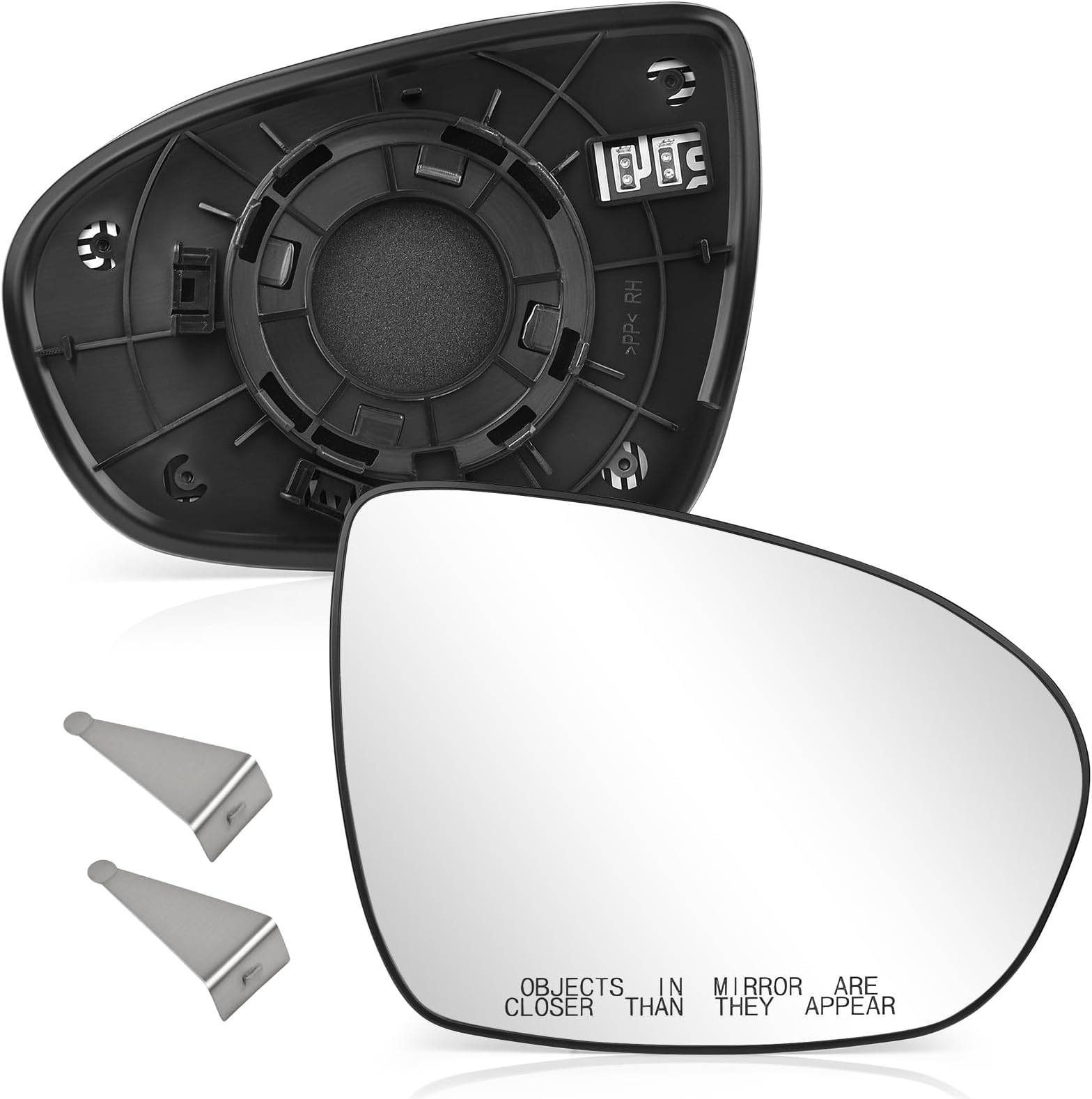 TOP-MAX Passenger Side Heated Mirror Glass Compatible with 2011 2012 2013 2015 Kia Optima, Right Side Convex Rearview Mirror with Backing Plate & Clip, Replace for 87621-2T110