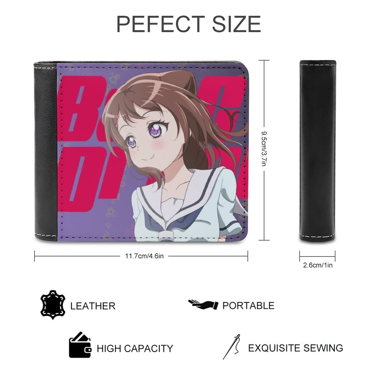 Amazon.co.jp: 短財布 バンドリ！戸山 香澄 ウォレット PUレザー 二