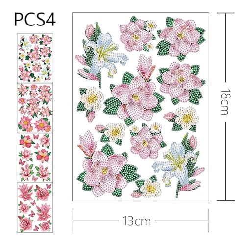 Noiacdo 42 Pcs 5D Diamond Painting Stickers Kits For Kids Arts And Crafts Diy Creative Flowers Diamond Mosaic Sticker Craft By Numbers Kits For Kids And Adult Beginners #TOP5