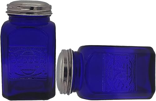 Miniatura 5 de Salero y pimentero vintage (azul, grande)