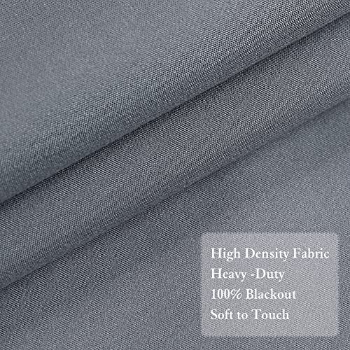 Owenie Maya Grey 100% Blackout Curtains 63 Inches Long Set Of 2, Thick & Warm Completely Blackout Window Treatment Thermal Insulated Drapes For Kitchen/Bedroom (54 Inches Width X 63 Inches Length) #TOP7