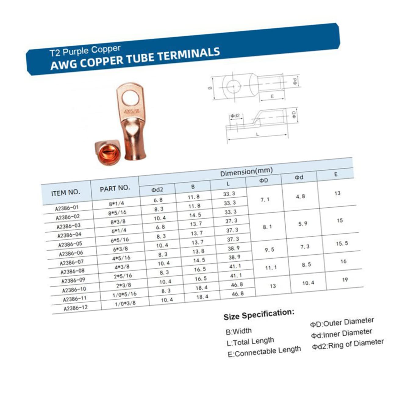 LIFKOME 125 Pezzi Terminali Anello In Rame Stagnato Per Batteria - Foto 8