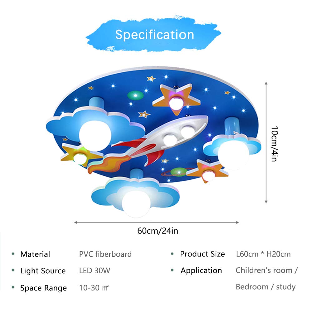 Universe rakieta lampa sufitowa gwiazda oświetlenie dziecięce E27 drewno rzemiosło szkło oświetlenie ultracienka lampa do holu biała lampa LED pokój dziecięcy sypialnia salon pokój dziecięcy kreskówka światła żyrandol