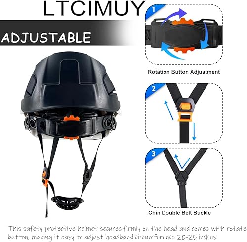 Miniatura 4 de Cascos De Construcción Casco de Seguridad con Visera 6 Puntos Ajustable Suspensión ANSI Z89.1 Tipo I Clase C Hardhats, Cascos De Construcción