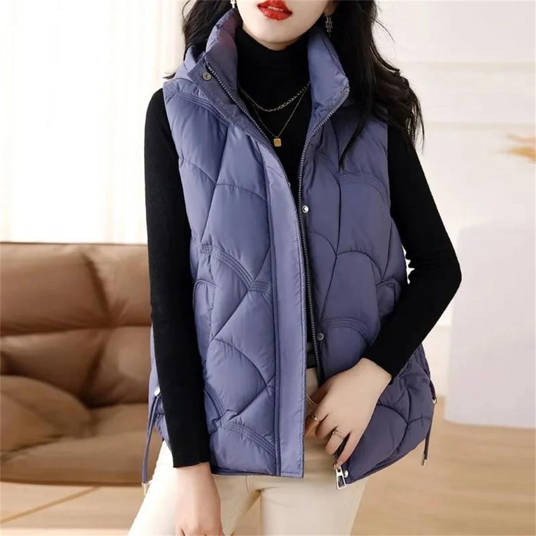 Women's Autumn Winter Thickening Down Cotton Waistcoat Comfortable Versatile Loose Cotton Vest