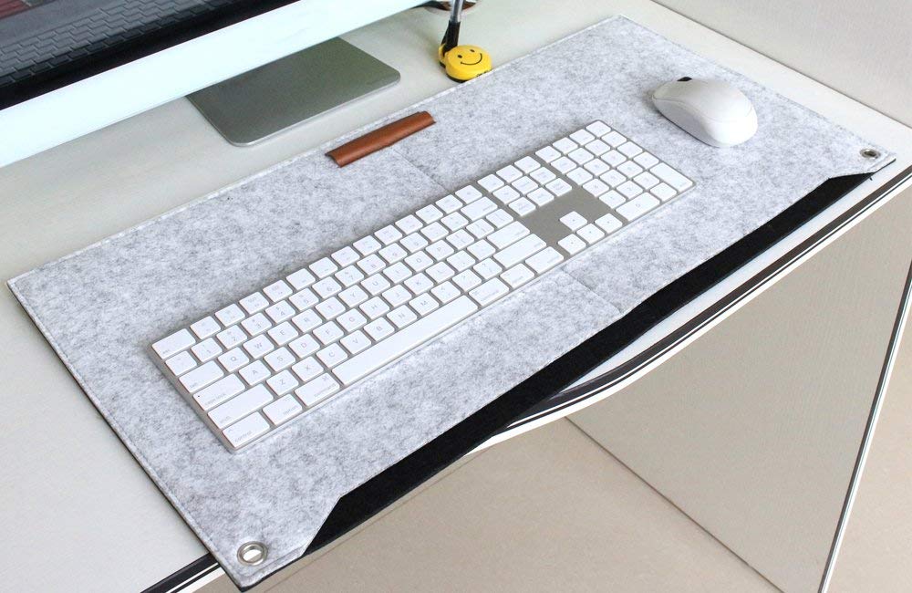 Handcuffs Mouse Pad Laptop Desk Mat Extended Desktop Keyboard Pads Anti-Slip Desk Mats with 2 Pockets for Work from Home Office & Gaming (Grey) (B07VLBJ7P7) Amazon Price History, Amazon Price Tracker