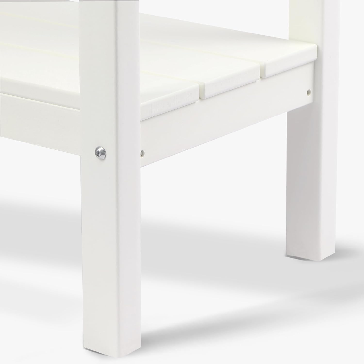 WestinTrends Malibu 55" Outdoor Patio HDPE Adirondack 2-Tier Shelf Console Table, White