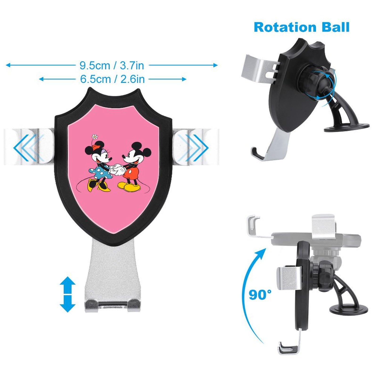 Amazon.co.jp: ミッキーマウス 携帯ホルダー スマホホルダー 車載 