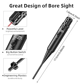 EZshoot Bore Sight Kit for .17 to 12GA Caliber Rifles Pistols Green or Red Laser Sight Boresighter with Big Button Switch