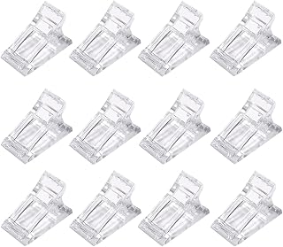 BAQI 12 Pieces Poly Gel Quick Building Nail Tips Clip, Plastic UV LED Builder Clamps, Finger Mold Fixing Clips, Polygel Nails Extension Forms, DIY Manicure Nail Art Tool for Women Girls, Clear
