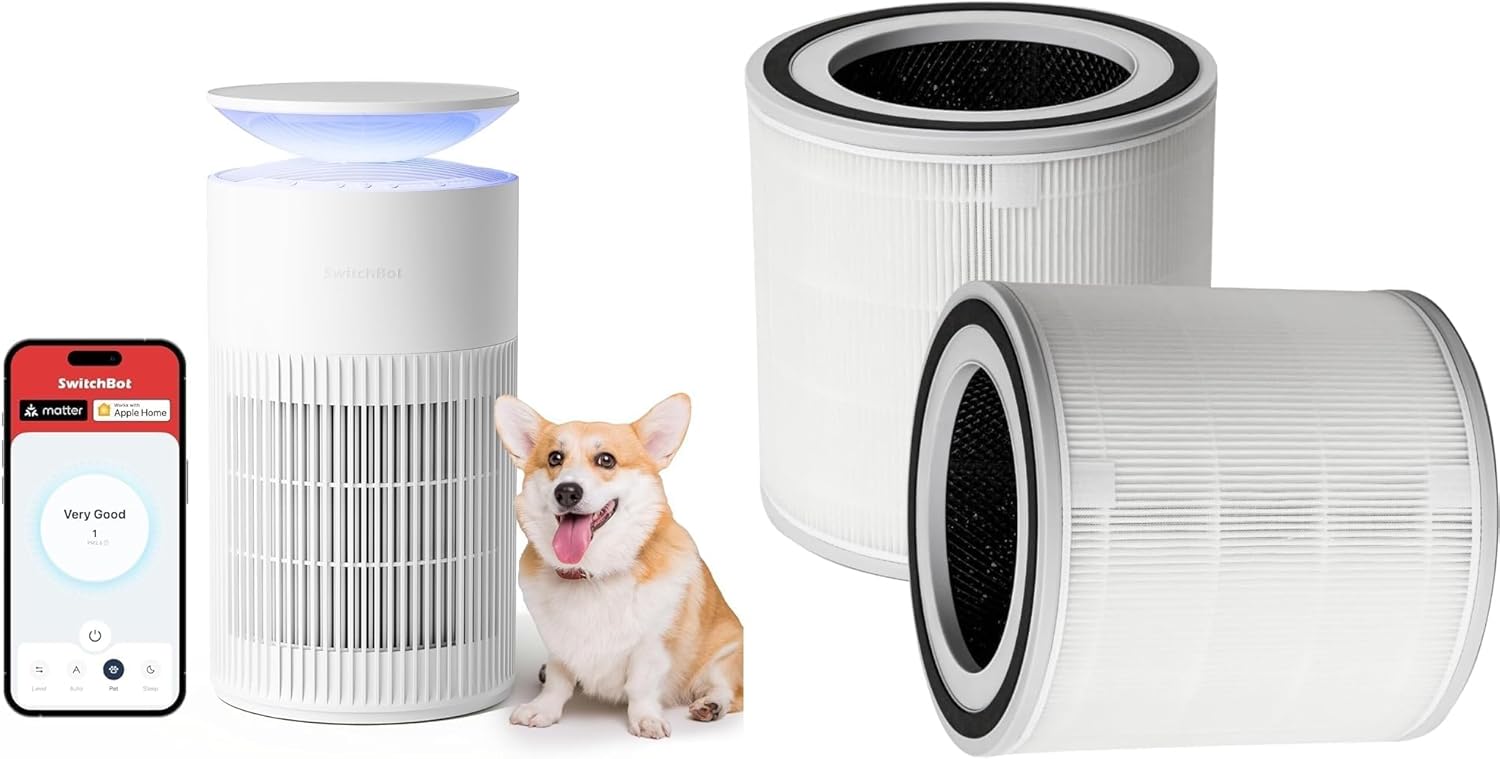 SwitchBot Air Purifiers and Replacement Pet Filter 2 Pack