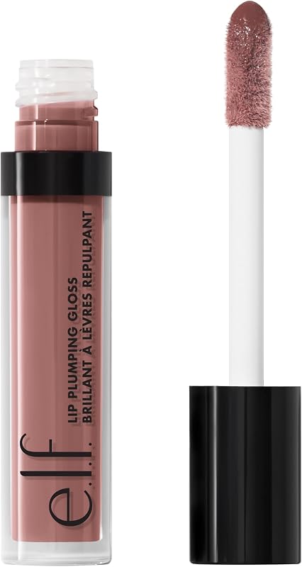 e.l.f. Lip Plumping Gloss, Praline | High-Shine Sheer Color, Hydrates & Creates Fuller Lips With Vitamin E, Vegan & Cruelty-Free, Praline, 0.09 Fl Oz
