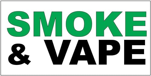 Smoke & Vape - Adhesivo adhesivo para tienda al por menor, color verde y negro, se adhiere a cualquier superficie