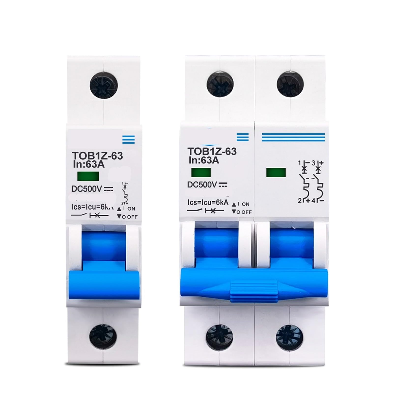 Mini disyuntor MCB 1P 500V 50A interruptor automático de corriente continua para paneles 7