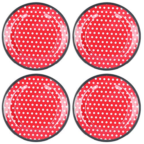 4 Piece 8.5 Inch Square Melamine Dessert Plate Set in Assorted Blue