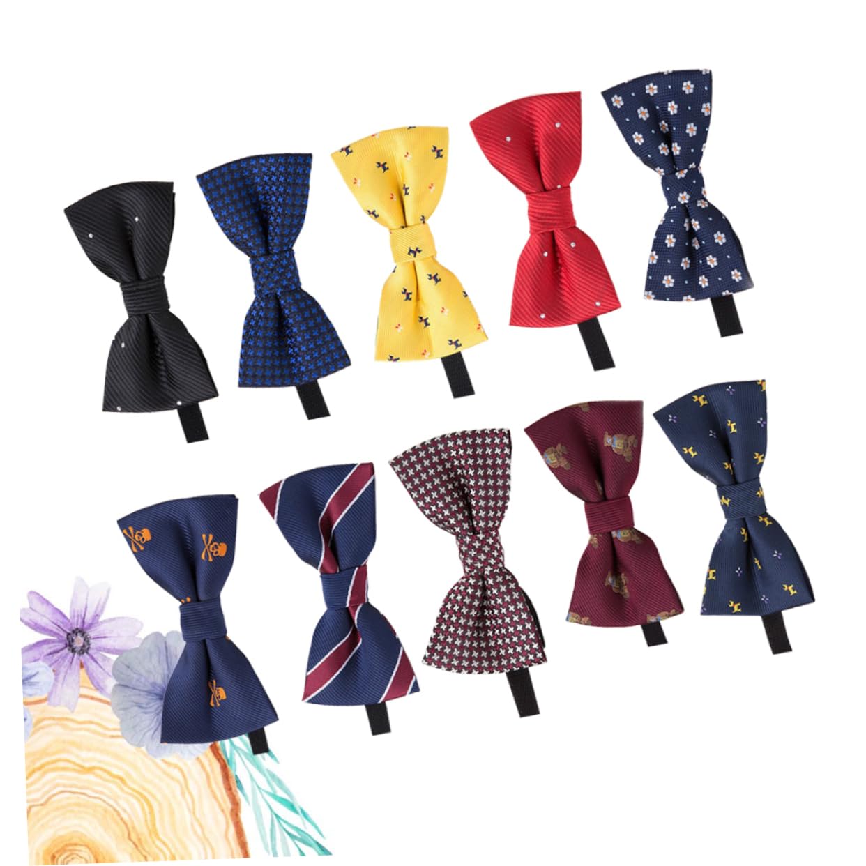 Veemoon Boys Bow Ties Pcs Set Polyester Neck Ties Pre-tied Bowties for Formal Events Celebrations Dates Random Style, Assorted Color, 10.00X5.00X1.20CM