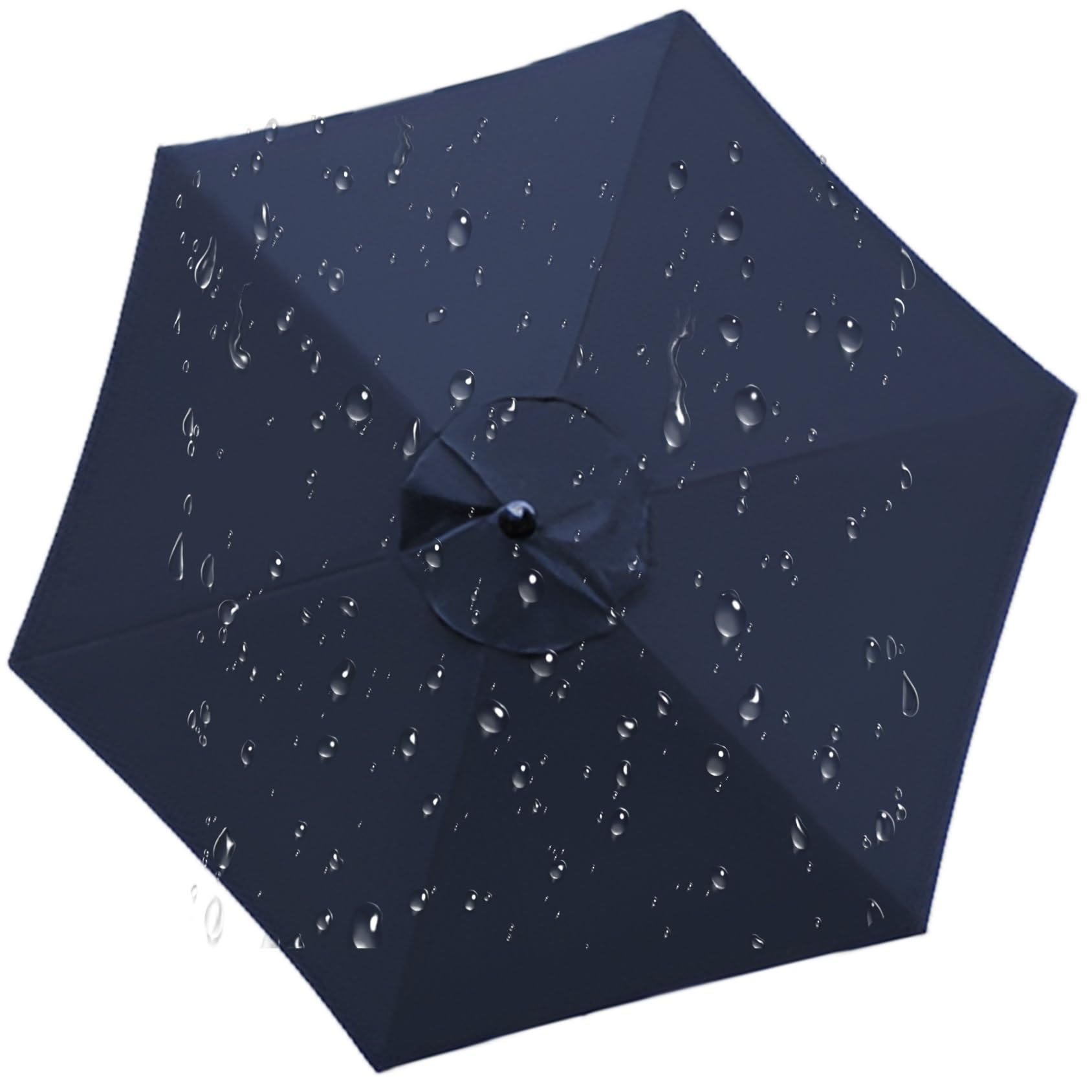 Replacement Parasol Canopy, 200cm/2.7m/300cm, 6 Arms/8 Arms, Umbrella Replacement Fabric Garden Parasol Canopy Cover, Polyester UV Protection(Color:Navy blue,Size:6 ribs-3m(9.8ft))