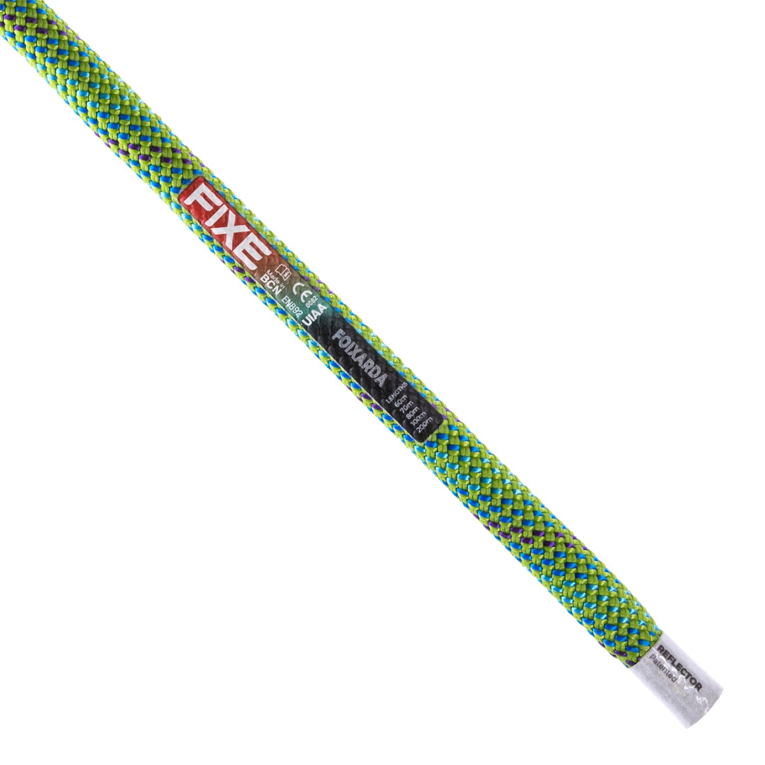 FIXE - Cuerda Dinámica FOIXARDA para Escalada Deportiva - 9,8 mm de Diámetro - Poliamida - Roca y Rocódromo - 80 m - Color Verde
