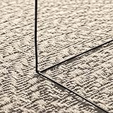 Le tapis ZIZUR crème de 120 cm de diamètre est composé à 100 % de polypropylène (PP), un matériau durable et respectueux de l'environnement qui convient aussi bien pour l'intérieur que l'extérieur. Avec une densité de tissu de 1200 g/m², il offre une excellente durabilité et est idéal pour les zones très fréquentées telles que les salons, les terrasses ou les jardins.