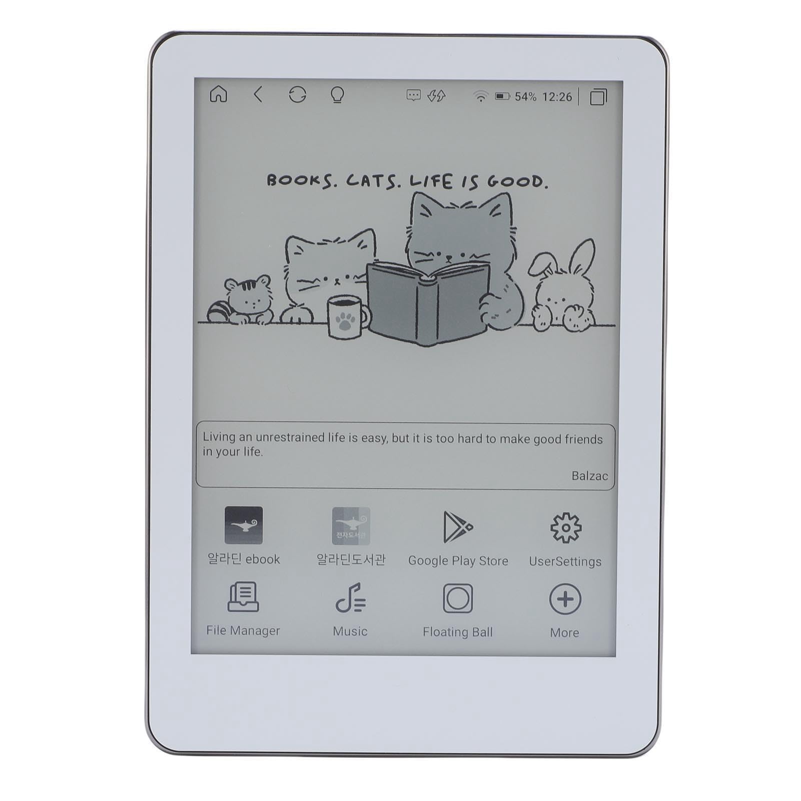 Ausla Lettore di Libri Elettronici Lettore di Libri Elettronici per 11 ABS Touchscreen da 6 Pollici 300PPI 4 GB RAM 64 GB Luce di Lettura WiFi per Studenti Viaggiatori Lettori (WHITE)