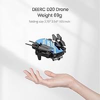 Vista 7 de DEERC D20 - Mini dron con cámara y control remoto, control por voz, selfi gestual, control de altitud, control de gravedad, inicio con un botón