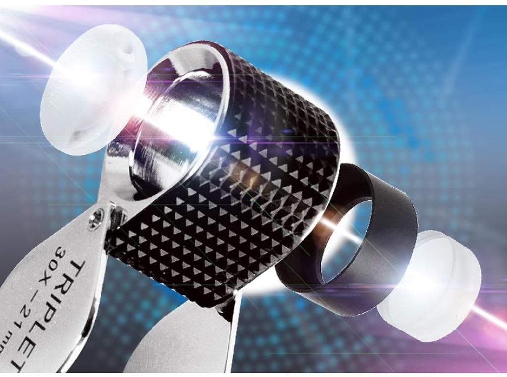 Okulary powiększające Vision AIDS 30 x ręczna składana lupa, 30 x szkło powiększające HD 20 mm obiektyw z pudełkiem prezentowym dla osób starszych i uczniów czytających małe wydruki, badanie, mapa,