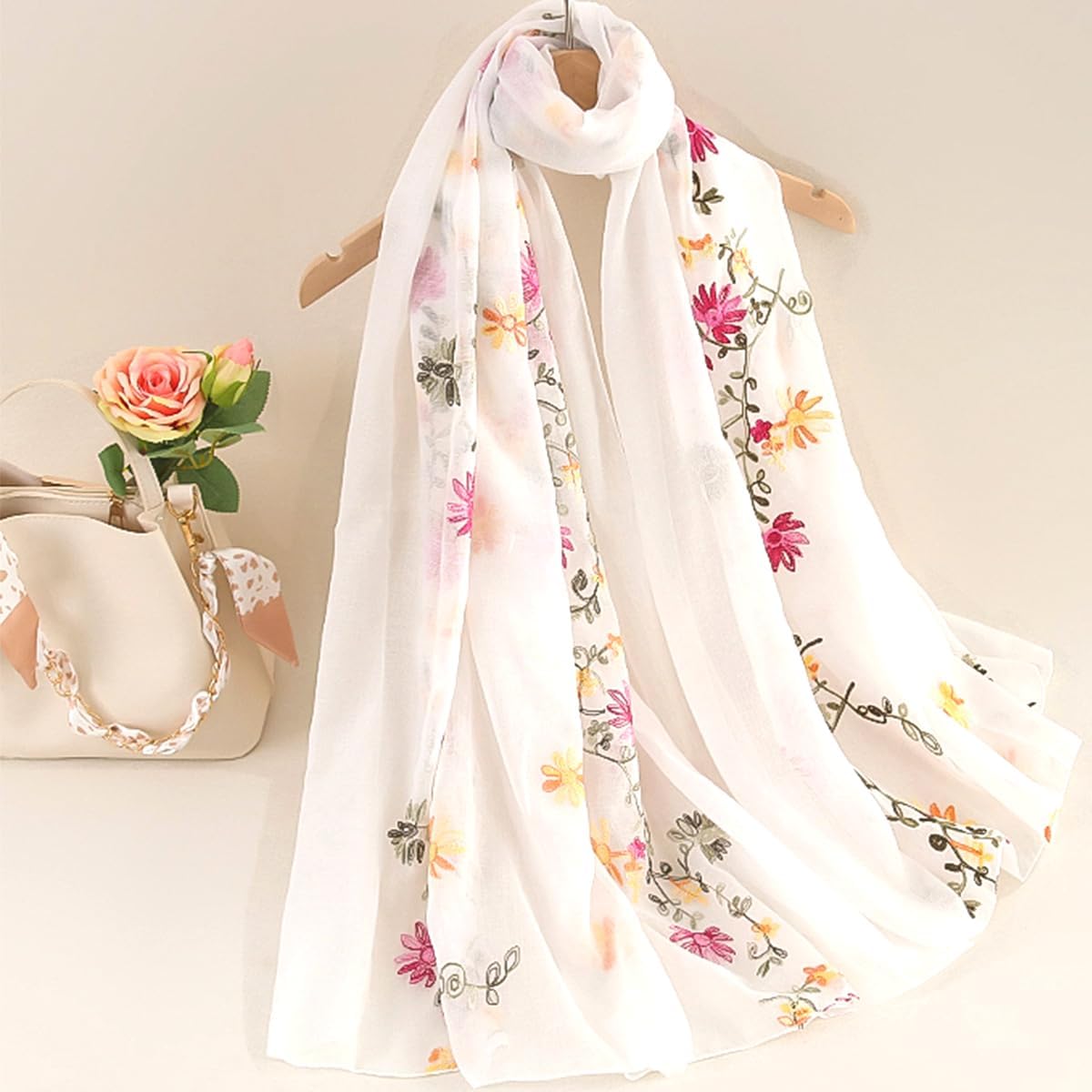 Floral Print Shawl Fashion Shawls Flower Printed Scarves Long Large Boho Scarf for Women - Image 7