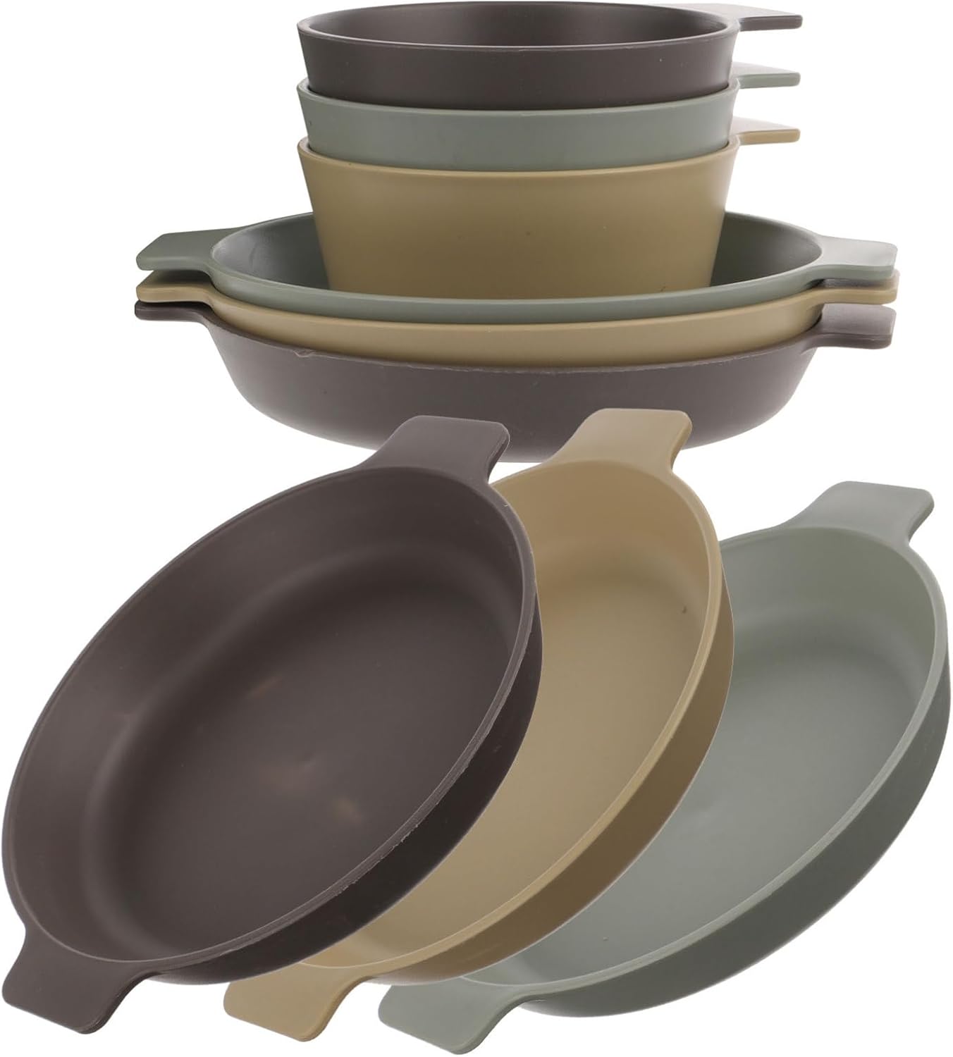 Abaodam 1Set Lightweight Outdoor Dinnerware Portable Reusable Plates and Bowls for Camping Hiking Picnics Easy to Clean Compact Design for Outdoor and Indoor Use