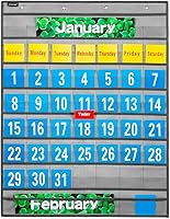 Vista 1 de Calendario mensual de bolsillo, calendario escolar, kit de calendario escolar para aula escolar recursos de aprendizaje (gris)