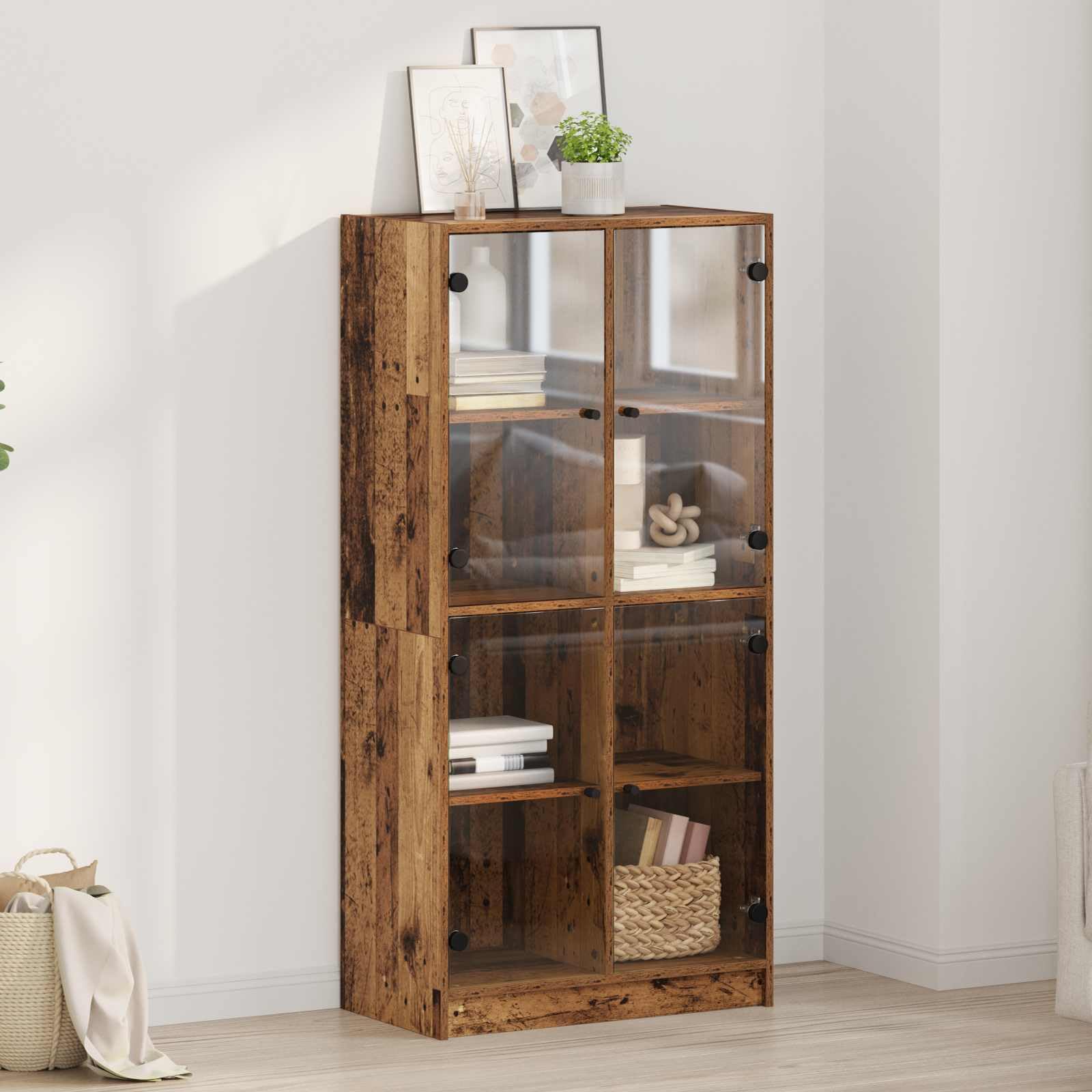 Tabla alta de madera con 4 puertas versátil para pasillo comedor y sala de estar