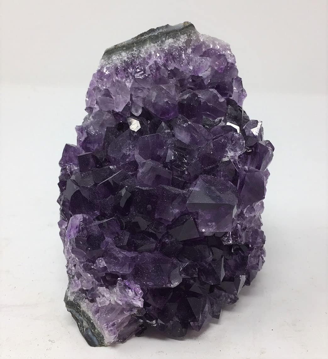 SUPERIOR Amethyst Cluster - 1 lb to 1.5 lbs - Uruguayan. Especially for Rock Collectors. Includes a Bonus 3 inch Selenite Wand.