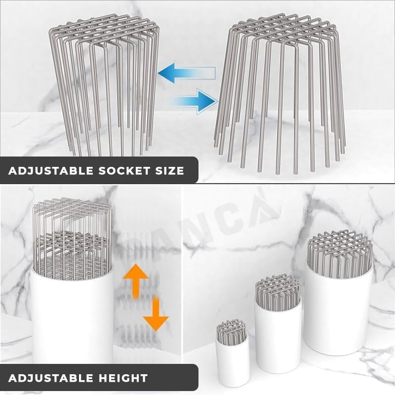 Image of Rust-Resistant Metal Wire Grid Drain Outlet Stopper with Anti-Rat Design, Flexible Universal Pipe Guard for 45-50mm Diameter, Prevents Clogs & Rodent Entry (Size: 45mm, Small Size)