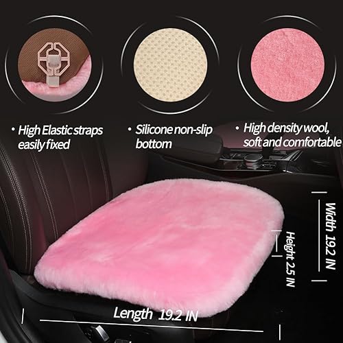 Miniatura 4 de LLB Fundas de asiento acolchadas de piel de oveja genuina para coches, camiones, SUV, protector de asiento cómodo, almohadilla para el asiento del