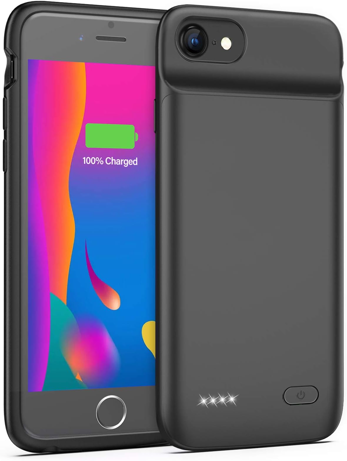 Lonlif Battery Case for iPhone 7 8 6S 6 SE 2020(2nd Generation), 3200mAh Portable Charging Case Protective Slim Extended Battery Pack Charger Case (Black)