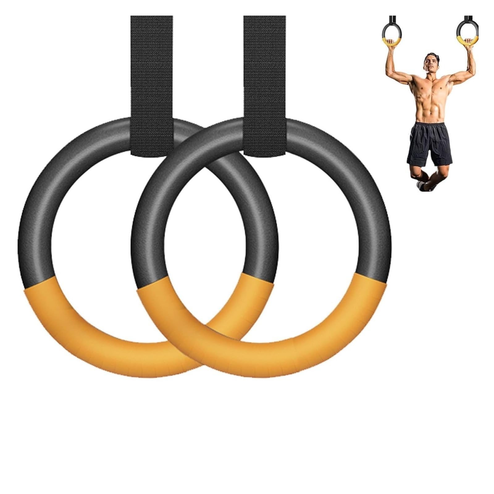 Anillas Gimnasia Anillos de Gimnasia con Capacidad 1/2M, Correas Hebilla Ajustables, Anillos Ejercicio Antideslizantes for Fitness en casa