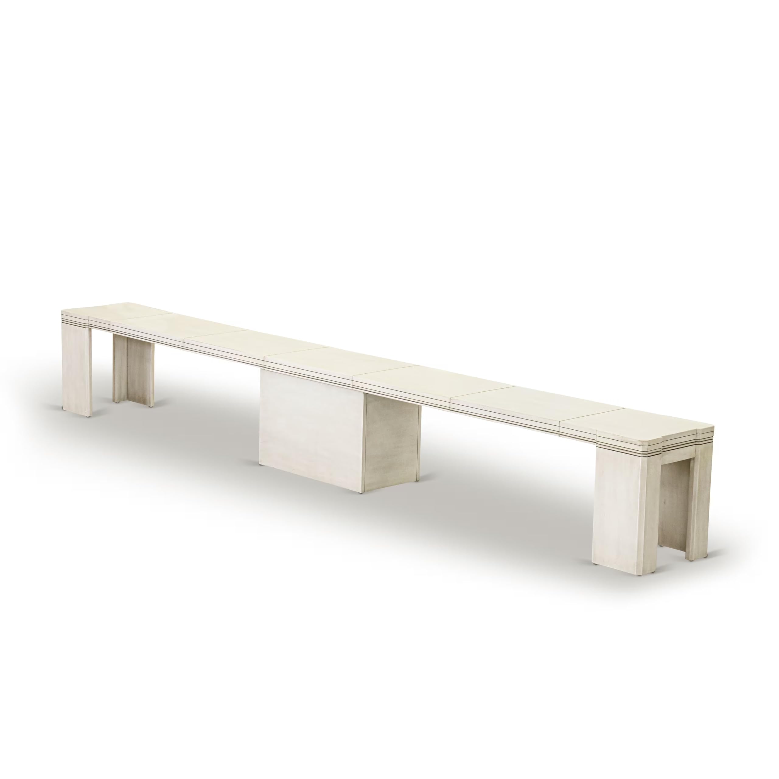 Luxe by East West Furniture XTB-AWH-W - Extendable Dining Bench, Antique White.