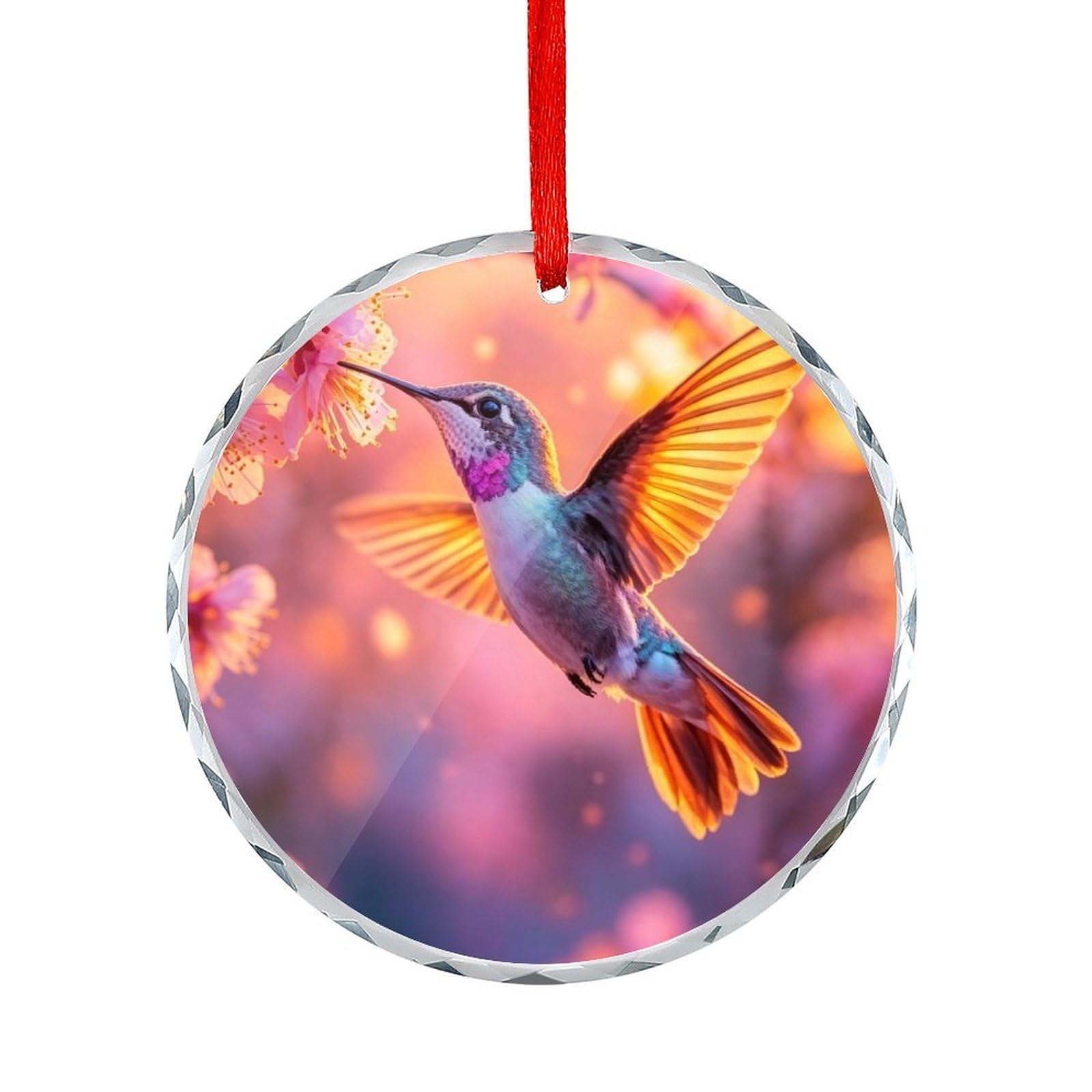 Btcowzrv Style Hummingbird Round Ornament Hanging Pendant Decor