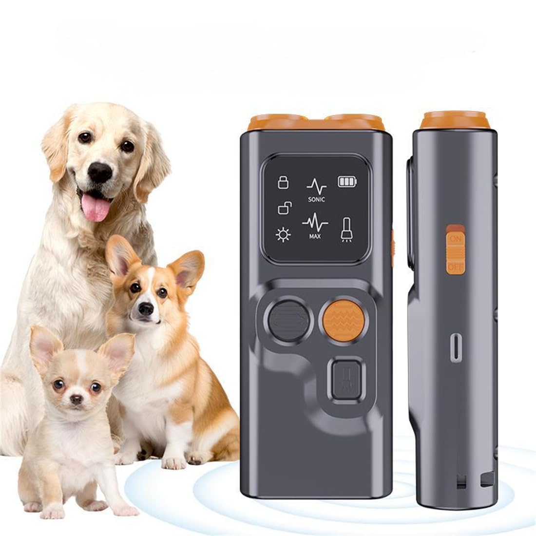Ultraschall Anti-Bell Hundetrainer – Sanftes Hundetraining ohne Stromschläge, tragbares Anti-Bellen Gerät für kleine & große Hunde, sofort wirksam, sicher & diskret