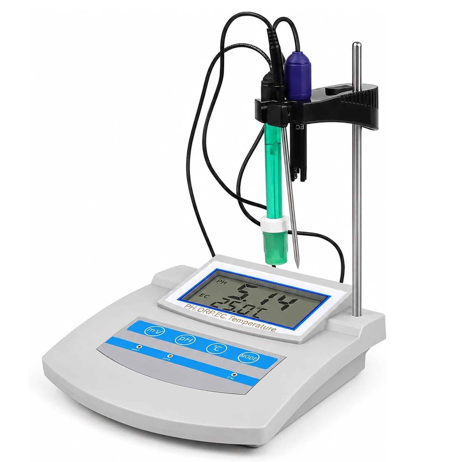 NGARY 6 In 1 Desktop Digital Ph Meter, Benchtop Water Quality Tester Ph Meter With Led Display And Temperature Compensation Function, For Lab Aquarium Farm Fishery Water Quality Testing