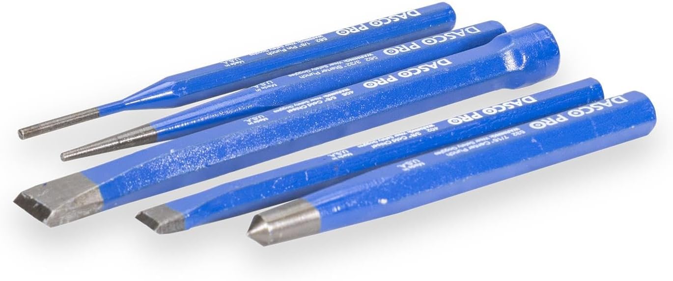 DASCO PRO 12 Piece Punch and Chisel Kit, Made in the USA, VN70088 88
