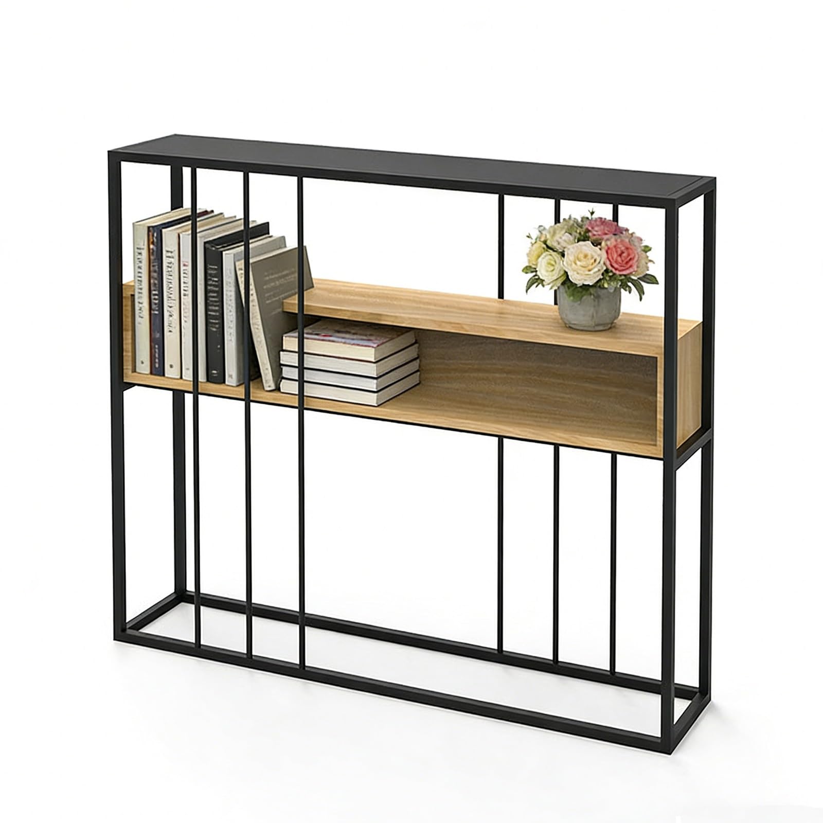 Mesa consola de 31.5 in con estante para almacenamiento adicional en sala de estar