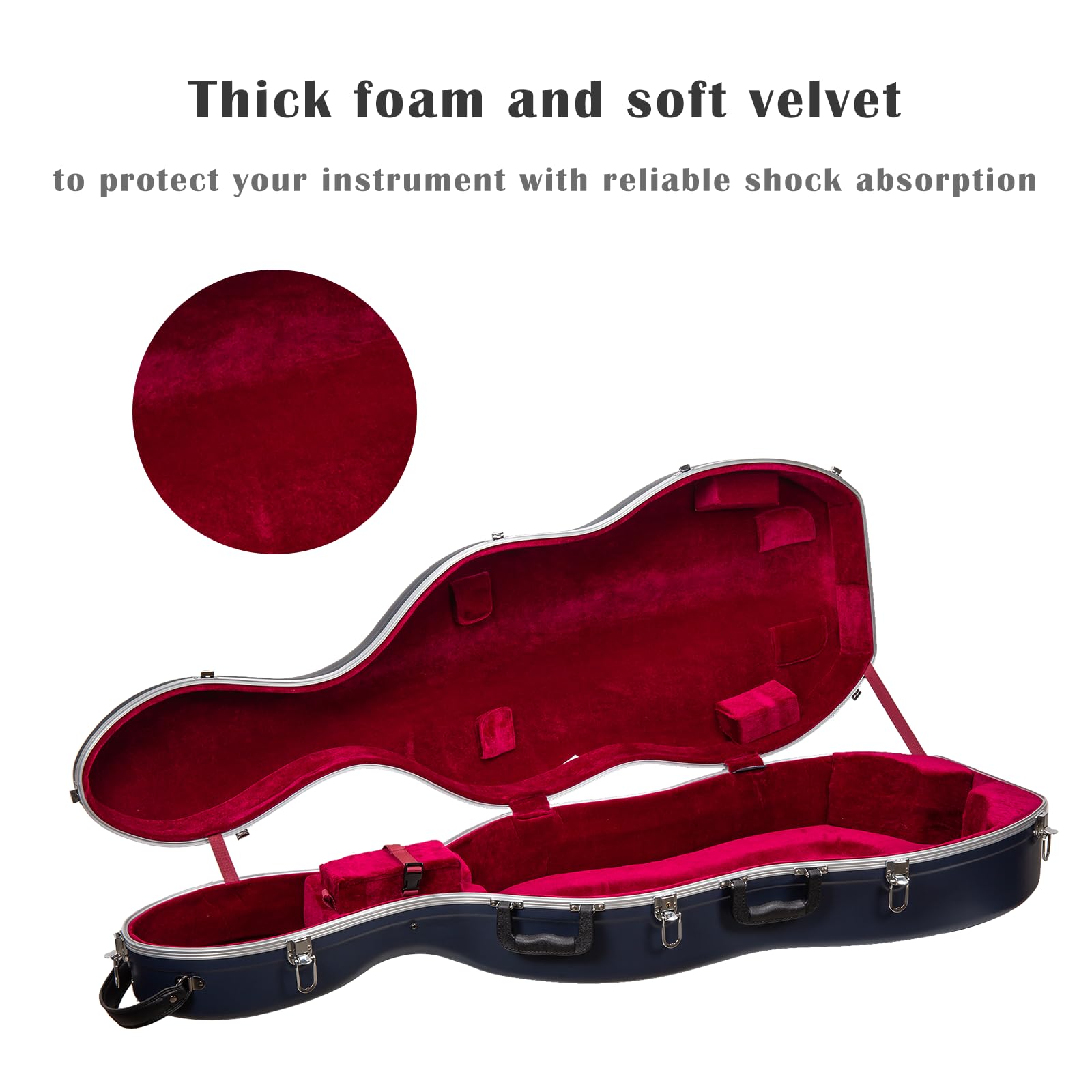 ABS moulé pour violoncelle Coque avec roues en bleu pour les deux 4/4 Taille complète et taille 3/4 4/4 size bleu