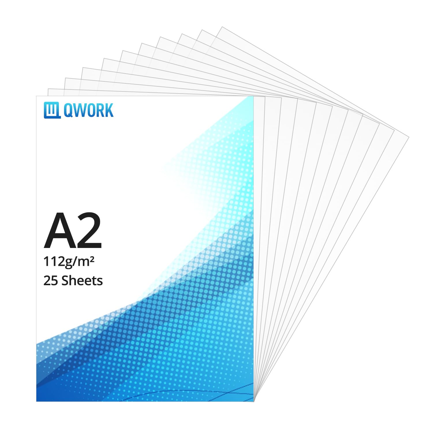 QWORK® Tracing Paper A2 112 GSM (25 Sheets) - Transparent Vellum Paper for Printers, Drawing, Art, and Sketch Transfers