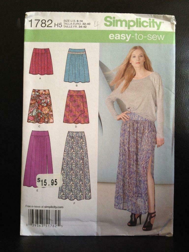 Jupe pour Femme Simplicity 1782.H5 de Taille 6 à 14 pour Couture