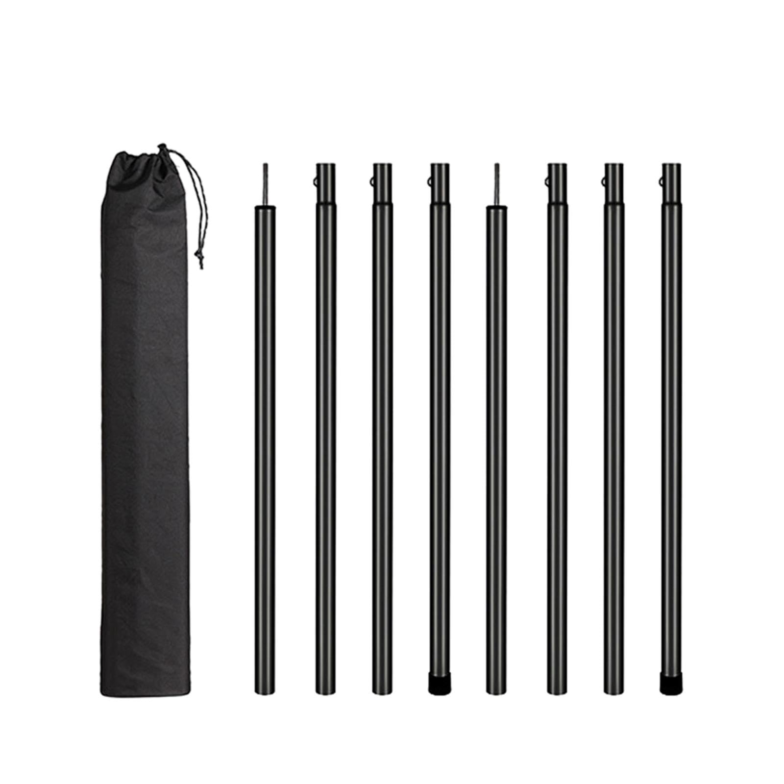 Yiju 8Pcs Tent Poles for Tarp, Iron, Portable Accessories Premium Camping Tarp Poles Set Lightweight for Backpacking Awning Canopy, Black 57.5cmx2.5 cm